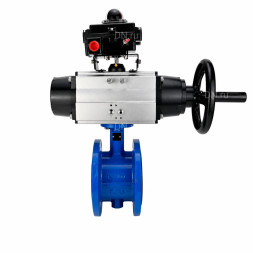 Затвор дисковый поворотный WBV1331E-2W-F-H Ду50 Ру16 фланцевый, корпус - чугун GGG40, диск - нержавеющая сталь 304, уплотнение - EPDM, с пневмоприводом PA-DA-105-1 и БКВ APL-410N EX