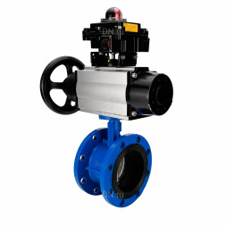 Затвор дисковый поворотный WBV1331E-2W-F-H Ду50 Ру16 фланцевый, корпус - чугун GGG40, диск - нержавеющая сталь 304, уплотнение - EPDM, с пневмоприводом PA-DA-105-1 и БКВ APL-410N EX