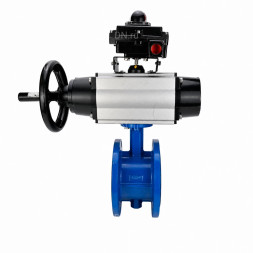 Затвор дисковый поворотный WBV1331E-2W-F-H Ду50 Ру16 фланцевый, корпус - чугун GGG40, диск - нержавеющая сталь 304, уплотнение - EPDM, с пневмоприводом PA-DA-105-1 и БКВ APL-410N EX