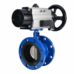 Затвор дисковый поворотный WBV1331E-2W-F-H Ду100 Ру16 фланцевый, корпус - чугун GGG40, диск - нержавеющая сталь 304, уплотнение - EPDM, с пневмоприводом PA-DA-105-1 и пневмораспределителем 4M310-08 AC220V