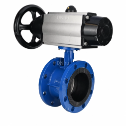 Затвор дисковый поворотный WBV1331E-2W-F-H Ду100 Ру16 фланцевый, корпус - чугун GGG40, диск - нержавеющая сталь 304, уплотнение - EPDM, с пневмоприводом PA-DA-105-1 и пневмораспределителем 4M310-08 AC220V
