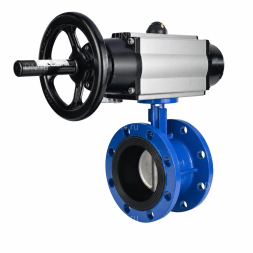 Затвор дисковый поворотный WBV1331E-2W-F-H Ду100 Ру16 фланцевый, корпус - чугун GGG40, диск - нержавеющая сталь 304, уплотнение - EPDM, с пневмоприводом PA-DA-105-1 и пневмораспределителем 4M310-08 AC220V