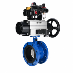 Затвор дисковый поворотный WBV1331E-2W-F-H Ду100 Ру16 фланцевый, корпус - чугун GGG40, диск - нержавеющая сталь 304, уплотнение - EPDM, с пневмоприводом PA-DA-105-1, 4M310-08 AC220V, APL-410N EX и AFC2000