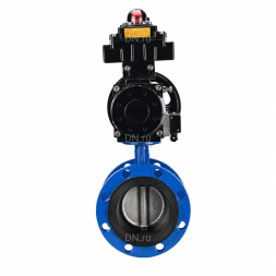 Затвор дисковый поворотный WBV1331E-2W-F-H Ду100 Ру16 фланцевый, корпус - чугун GGG40, диск - нержавеющая сталь 304, уплотнение - EPDM, с пневмоприводом PA-DA-105-1, 4M310-08 AC220V, APL-410N EX и AFC2000