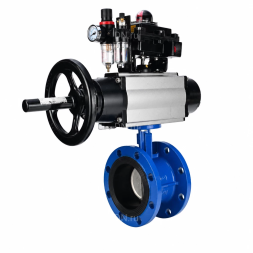 Затвор дисковый поворотный WBV1331E-2W-F-H Ду100 Ру16 фланцевый, корпус - чугун GGG40, диск - нержавеющая сталь 304, уплотнение - EPDM, с пневмоприводом PA-DA-105-1, 4M310-08 AC220V, APL-410N EX и AFC2000