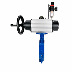 Затвор дисковый поворотный WBV3434Pf-2W-Fb-R Ду200 Ру16, корпус - углеродистая сталь WCB, диск - углеродистая сталь WCB, футерованный PTFE, уплотнение - PTFE, с пневмоприводом PA-DA-105-1, пневмораспределителем 4M310-08 DC24V и БПВ AFC2000