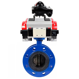 Затвор дисковый поворотный WBV1331E-2W-F-H Ду50 Ру16, корпус - чугун GGG40, диск - нержавеющая сталь 304, уплотнение - EPDM, с пневмоприводом PA-DA-105, пневмораспределителем 4M320-08 AC220V и БКВ APL-210N