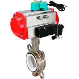 Затвор дисковый поворотный WBV3131E-2W-Fb-H Ду50 Ру16 межфланц., корпус - нержавеющая сталь 304, диск - нержавеющая сталь 304, уплотнение - EPDM, с пневмоприводом PA-SA-083, пневмораспределителем 4M310-08 DC24V, магнитным переключателем ALS200D