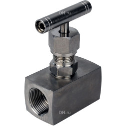 Клапан игольчатый VN3232M-T-Ht 1/2″ Ду15 Ру400 резьбовой, корпус - нержавеющая сталь 316, уплотнение - металл, с Т-образной рукояткой