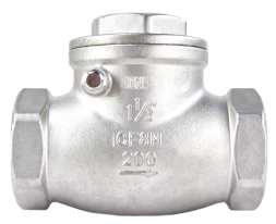 Клапан обратный VC3232P-T 2″ Ду50 Ру16 муфтовый, поворотный, корпус - нержавеющая сталь, диск - нержавеющая сталь, уплотнение - PTFE