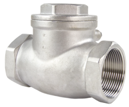 Клапан обратный VC3232P-T 2″ Ду50 Ру16 муфтовый, поворотный, корпус - нержавеющая сталь, диск - нержавеющая сталь, уплотнение - PTFE