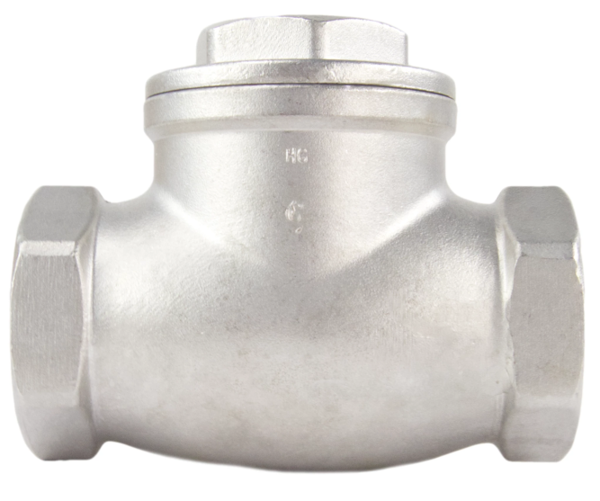 Клапан обратный VC3232P-T 2″ Ду50 Ру16 муфтовый, поворотный, корпус - нержавеющая сталь, диск - нержавеющая сталь, уплотнение - PTFE в Алматы
