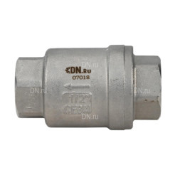 Клапан обратный VCS3232P-T 3/4″ Ду20 Ру16 резьбовой, пружинный, корпус - нержавеющая сталь 316, диск - нержавеющая сталь 316, уплотнение - металл