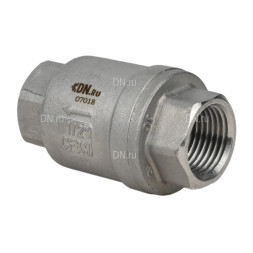 Клапан обратный VCS3232P-T 3/4″ Ду20 Ру16 резьбовой, пружинный, корпус - нержавеющая сталь 316, диск - нержавеющая сталь 316, уплотнение - металл
