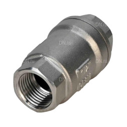 Клапан обратный VCS3232P-T 3/4″ Ду20 Ру63 резьбовой, пружинный, корпус - нержавеющая сталь 316, диск - нержавеющая сталь 316, уплотнение - металл