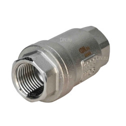 Клапан обратный VCS3232P-T 1″ 1/4 Ду32 Ру63 резьбовой, пружинный, корпус - нержавеющая сталь 316, диск - нержавеющая сталь 316, уплотнение - металл