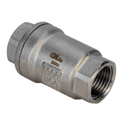 Клапан обратный VCS3232P-T 1″ 1/4 Ду32 Ру63 резьбовой, пружинный, корпус - нержавеющая сталь 316, диск - нержавеющая сталь 316, уплотнение - металл