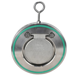 Клапан обратный VCL1-3232V-Fb Ду350 Ру16 межфланцевый, одностворчатый, корпус - нержавеющая сталь AISI 316, диск - нержавеющая сталь AISI 316, уплотнение - Viton