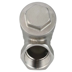 Клапан обратный VCSY3131P-T 1/4″ Ду8 Ру40 Y-образный, резьбовой, пружинный, корпус - нержавеющая сталь 304, диск - нержавеющая сталь 304, уплотнение - PTFE