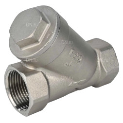 Клапан обратный VCSY3232P-T 1/2″ Ду15 Ру40 Y-образный, резьбовой, пружинный, корпус - нержавеющая сталь 316, диск - нержавеющая сталь 316, уплотнение - PTFE