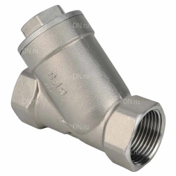 Клапан обратный VCSY3232P-T 3/4″ Ду20 Ру40 Y-образный, резьбовой, пружинный, корпус - нержавеющая сталь 316, диск - нержавеющая сталь 316, уплотнение - PTFE