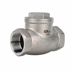 Клапан обратный VCT3131-T 2 1/2 Ду65 Ру16 ZGY резьбовой, поворотный, корпус - нержавеющая сталь CF8/AISI 304, диск - нержавеющая сталь CF8/AISI 304, уплотнение - PTFE