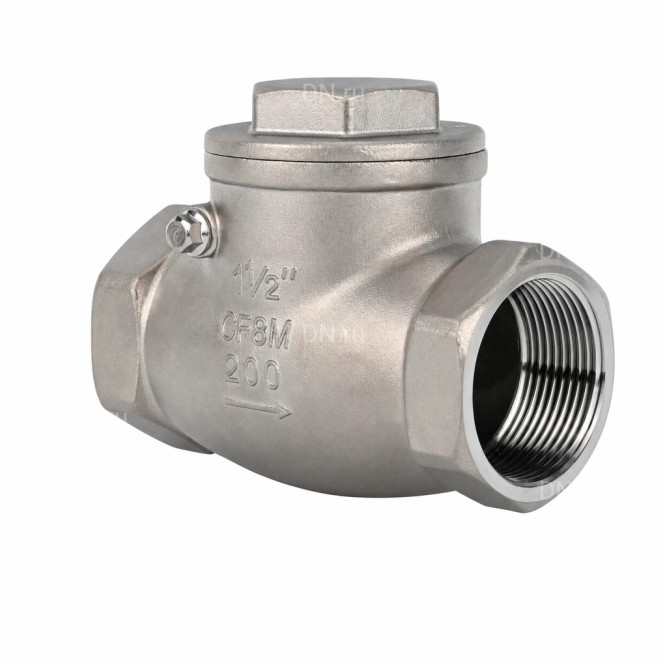 Клапан обратный VCT3131-T 2 1/2 Ду65 Ру16 ZGY резьбовой, поворотный, корпус - нержавеющая сталь CF8/AISI 304, диск - нержавеющая сталь CF8/AISI 304, уплотнение - PTFE в Алматы