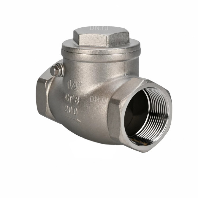 Клапан обратный VCT3232-T 1 Ду25 Ру16 ZGY резьбовой, поворотный, корпус - нержавеющая сталь CF8М/AISI 316, диск - нержавеющая сталь CF8М/AISI 316, уплотнение - PTFE в Алматы