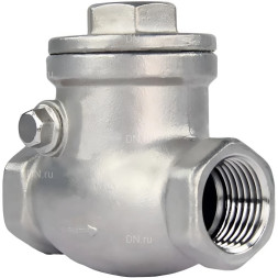 Клапан обратный поворотный VCT3232-T 2″ Ду50 Ру16 WDVF резьбовой, корпус - нержавеющая сталь AISI 316, диск - нержавеющая сталь AISI 316, уплотнение - PTFE