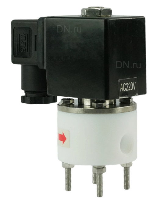 Клапан электромагнитный VS841-VT-NC-24VDC 1 1/4″ Ду32 Ру6 соленоидный двухходовой, корпус - PTFE, уплотнение - VITON, резьбовой, прямого действия, нормально закрытый, катушка - 24В в Алматы