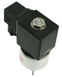 Клапан электромагнитный VS841-VT-NC-24VDC 1 1/4″ Ду32 Ру6 соленоидный двухходовой, корпус - PTFE, уплотнение - VITON, резьбовой, прямого действия, нормально закрытый, катушка - 24В