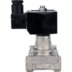 Клапан электромагнитный VS731-PT-NC-24VDC 1/2″ Ду15 Ру6 соленоидный двухходовой, корпус - нержавеющая сталь 304, уплотнение - PTFE, внутренняя резьба, прямого действия, нормально закрытый, с нулевым перепадом давления, катушка - 24В