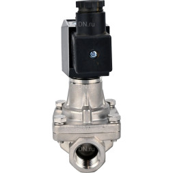 Клапан электромагнитный VS731-PT-NC-24VDC 1/2″ Ду15 Ру6 соленоидный двухходовой, корпус - нержавеющая сталь 304, уплотнение - PTFE, внутренняя резьба, прямого действия, нормально закрытый, с нулевым перепадом давления, катушка - 24В