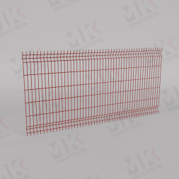 3Д забор красный (RAL 3032) 2500х3000х6 Profi