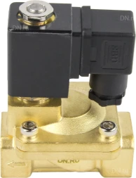 Клапан электромагнитный VS400-ET-NC-220VAC 3/4″ Ду20 Ру16, соленоидный двухходовой, корпус - латунь, уплотнение - EPDM, резьбовой, нормально-закрытый, пилотный, катушка - 220В