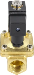 Клапан электромагнитный VS400-ET-NC-220VAC 3/4″ Ду20 Ру16, соленоидный двухходовой, корпус - латунь, уплотнение - EPDM, резьбовой, нормально-закрытый, пилотный, катушка - 220В