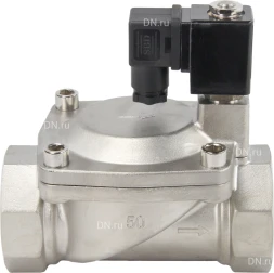Клапан электромагнитный VS431-VT-NC-24VDC 2″ Ду50 Ру16, соленоидный двухходовой, корпус - нержавеющая сталь 304, уплотнение - Viton, резьбовой, нормально-закрытый, пилотный, катушка - 24В