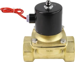 Клапан электромагнитный VS100-NT-NC-220VAC 2″ Ду50 Ру10, соленоидный двухходовой, корпус - латунь, уплотнение - NBR, резьбовой, нормально-закрытый, прямого действия, катушка - 220В