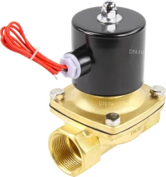 Клапан электромагнитный VS100-VT-NC-220VAC 1 1/4″ Ду32 Ру10, соленоидный двухходовой, корпус - латунь, уплотнение - Viton, резьбовой, нормально-закрытый, прямого действия, катушка - 220В