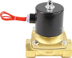 Клапан электромагнитный VS100-VT-NC-220VAC 1 1/4″ Ду32 Ру10, соленоидный двухходовой, корпус - латунь, уплотнение - Viton, резьбовой, нормально-закрытый, прямого действия, катушка - 220В