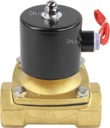 Клапан электромагнитный VS100-ET-NC-24VDC 1 1/2″ Ду40 Ру10, соленоидный двухходовой, корпус - латунь, уплотнение - EPDM, резьбовой, нормально-закрытый, прямого действия, катушка - 24В
