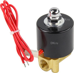 Клапан электромагнитный VS100-VT-NC-24VDC 1/4″ Ду8 Ру10, соленоидный двухходовой, корпус - латунь, уплотнение - Viton, резьбовой, нормально-закрытый, прямого действия, катушка - 24В