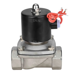 Клапан электромагнитный VS131-VT-NC-220VAC 2″ Ду50 Ру10, соленоидный двухходовой, корпус - нержавеющая сталь 304, уплотнение - Viton, резьбовой, нормально-закрытый, прямого действия, катушка - 220В
