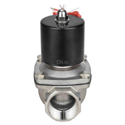 Клапан электромагнитный VS131-VT-NC-24VDC 1 1/4″ Ду32 Ру10, соленоидный двухходовой, корпус - нержавеющая сталь 304, уплотнение - Viton, резьбовой, нормально-закрытый, прямого действия, катушка - 24В