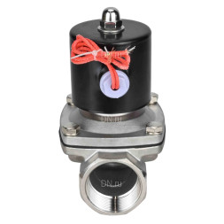 Клапан электромагнитный VS131-VT-NC-24VDC 1 1/4″ Ду32 Ру10, соленоидный двухходовой, корпус - нержавеющая сталь 304, уплотнение - Viton, резьбовой, нормально-закрытый, прямого действия, катушка - 24В
