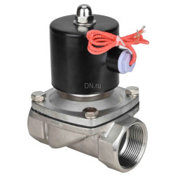 Клапан электромагнитный VS131-VT-NC-24VDC 2″ Ду50 Ру10, соленоидный двухходовой, корпус - нержавеющая сталь 304, уплотнение - Viton, резьбовой, нормально-закрытый, прямого действия, катушка - 24В