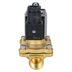 Клапан электромагнитный VS300-ET-NO-220VAC 1 1/2″ Ду40 Ру10, соленоидный двухходовой, корпус - латунь, уплотнение - EPDM, резьбовой, нормально-открытый, прямого действия, катушка - 220В