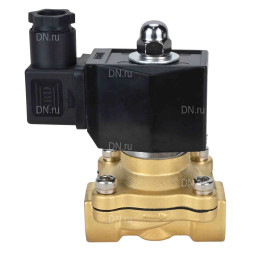 Клапан электромагнитный VS300-ET-NO-220VAC 1 1/2″ Ду40 Ру10, соленоидный двухходовой, корпус - латунь, уплотнение - EPDM, резьбовой, нормально-открытый, прямого действия, катушка - 220В