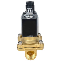 Клапан электромагнитный VS300-ET-NO-220VAC 1 1/2″ Ду40 Ру10, соленоидный двухходовой, корпус - латунь, уплотнение - EPDM, резьбовой, нормально-открытый, прямого действия, катушка - 220В