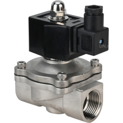 Клапан электромагнитный VS331-VT-NC-220VAC 1 1/2″ Ду40 Ру10, соленоидный двухходовой, корпус - нержавеющая сталь 304, уплотнение - Viton, резьбовой, нормально-закрытый, прямого действия, катушка - 220В